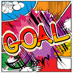 Goal - Vector illustrated comic book style phrase.