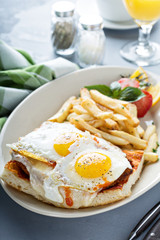 Sunny side up egg sandwich