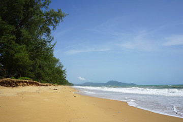 Beautiful beach landscape with heavy wave in Phuket