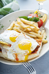 Sunny side up egg sandwich