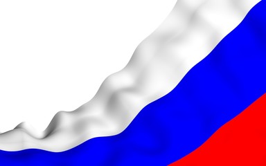 Waving flag of the Russian Federation. The National. State symbol of the Russia. 3D illustration