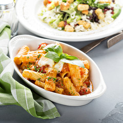 Pasta rigatoni with tomato sauce