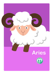 Illustration of isolated aries vector. zodiac signs
