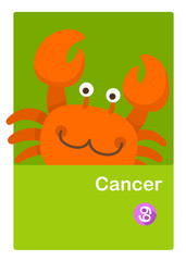 Illustration of isolated cancer vector. zodiac signs