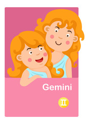 Illustration of isolated gemini vector. zodiac signs
