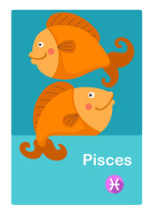 Illustration of isolated pisces vector. zodiac signs