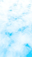 Background of abstract white color smoke isolated on blue color background. The wall of white fog. 3D illustration