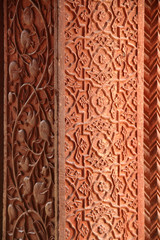 Closeup Detail of a Pillar in Fatehpur Sikri, Agra, India