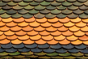 Close up of temple roof