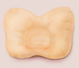 Hand-drawn realistic pillow-butterfly for newborn baby. One-colored cushion suitable for mockup design