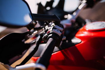 Detail Shot Of Motorcycle Hand Controls