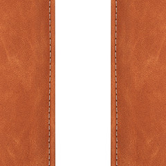 stitched leather background brown colour on whith background