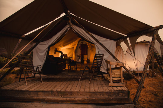Fototapeta A Canvas Luxury Camping Tent