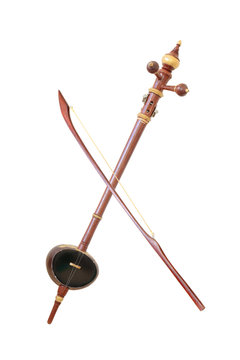  fiddle Thai instrument on white background