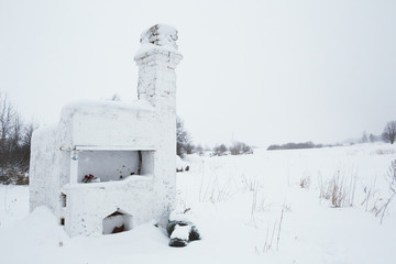 Bolshoye Zarechye, village on the territory of Leningrad Region, Russia, destroyed by German...