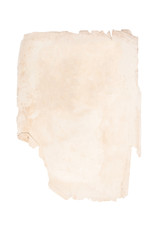 Obraz premium Old brown page on a white background. Isolated on white