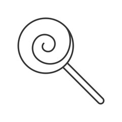 lollipop, sweets and candy icon, thin line editable stroke