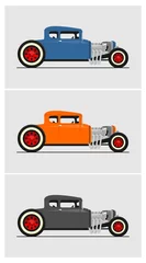 Stickers pour porte Course de voitures Vue latérale du vecteur d& 39 illustration de voiture personnalisée rétro vintage classique