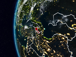 Armenia from space during night