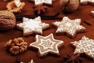 Fototapeta na wymiar Delicious christmas cookies texture for background