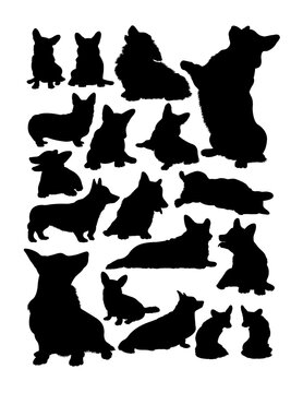 Corgi dog animal silhouette. Good use for symbol, logo, web icon, mascot, sign, or any design you want.