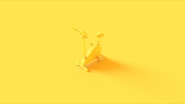 Yellow Exercise Bike 3d illustration 3d rendering