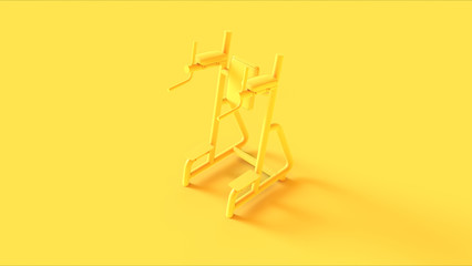 Yellow Leg Raise Machine 3d illustration 3d rendering