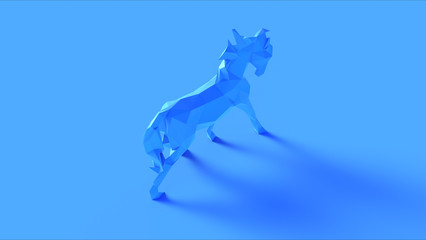 Blue Polygon Horse 3d illustration 3d rendering	