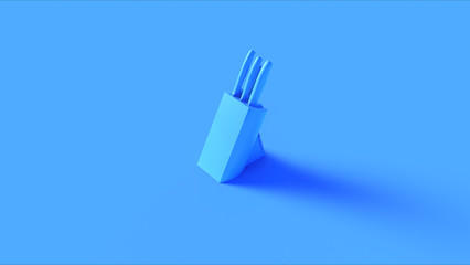 Blue Knife Block 3d illustration 3d rendering	