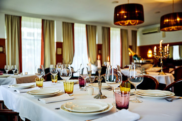 table setting with candelabrum