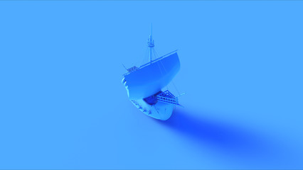 Blue Pirate Ship 3d illustration 3d rendering	