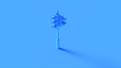 Blue Traffic Light Signals 3d illustration	