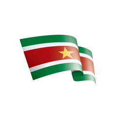 Obraz premium Suriname flag, vector illustration on a white background