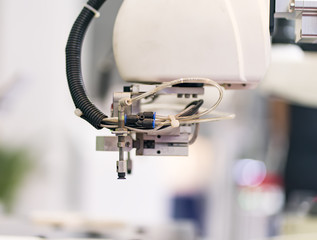 robotic machine tool in industrial manufacture plant,Smart factory industry 4.0 concept.