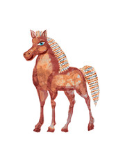 Horse-stylized illustration using different textures.