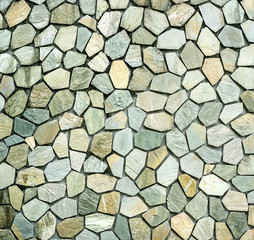 Stone wall texture background of grey brick stones
