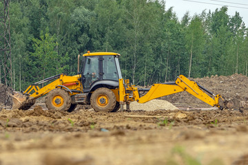 Tractor at the construction site