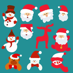 new year, the face of Santa Claus, set
