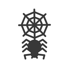 spider with spider web, halloween related icon