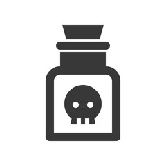 poison in jar, Halloween solid icon
