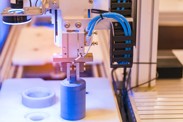 Robotic Arm production lines modern industrial technology. Automated production cell.