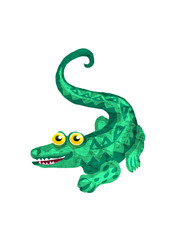 Crocodile-stylized illustration using different textures.