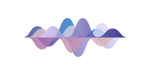 Musical pulse, sound waves, audio equalizer technology, vector Illustration on a white background