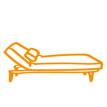Handgezeichnete Liege in orange