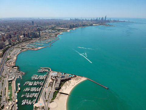 Aerial View Of Kuwait's Beautiful Seaside Coast