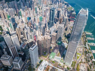 Top view of Hong Kong business district