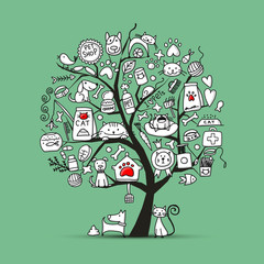 Pet shop, art tree for your design