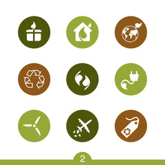 Set of modern ecology icons from a series in my portfolio