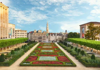 Papier Peint photo Bruxelles Cityscape of Brussels in a beautiful summer day