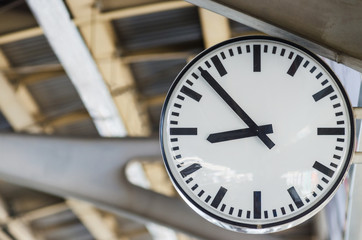 Clock in railway station.